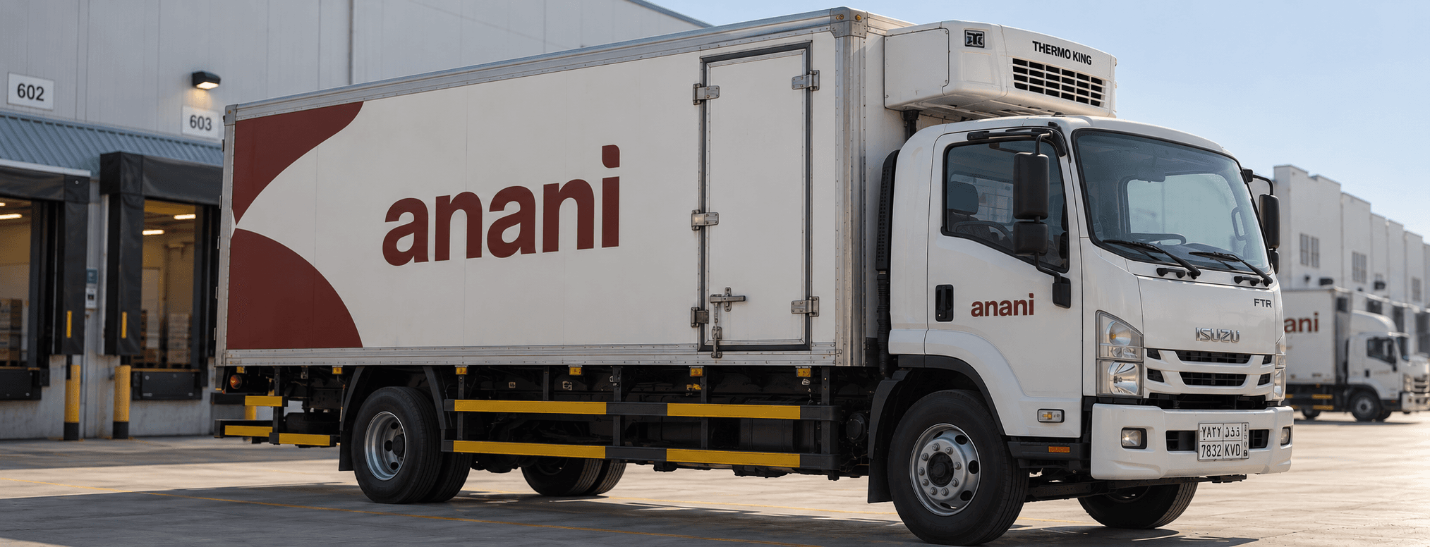 An ANANI refrigerated truck at the loading dock